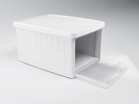 Stefanplast Elegance Multipurpose Case with Front Door, White, Medium/29 x 39 x 21 cm