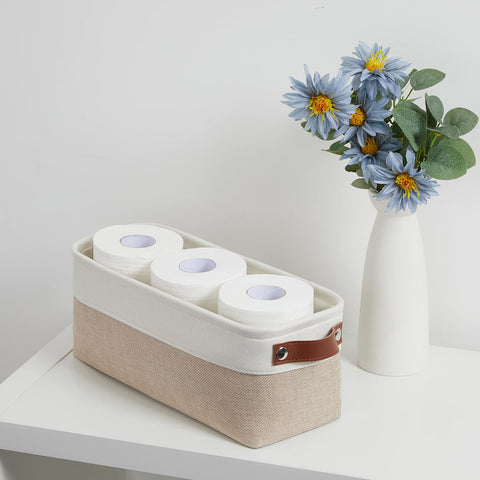 DULLEMELO 2-Pack Bathroom Baskets for Toilet, Small Storage Bins for Organizing Closets, Cabinets, Shelves