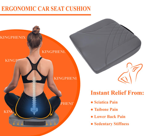 kingphenix Memory Foam Car Seat Cushion for Driving and Office Chair Use