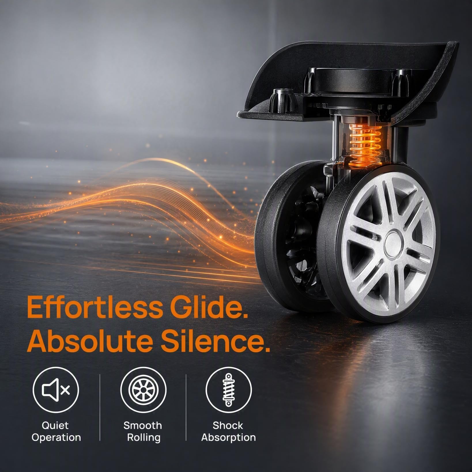 BESPORTBLE 4 Pcs Suitcase Replacement Wheels Heavy Duty Luggage Casters Universal Swivel Caster Set with Quiet Operation and Easy Installation for