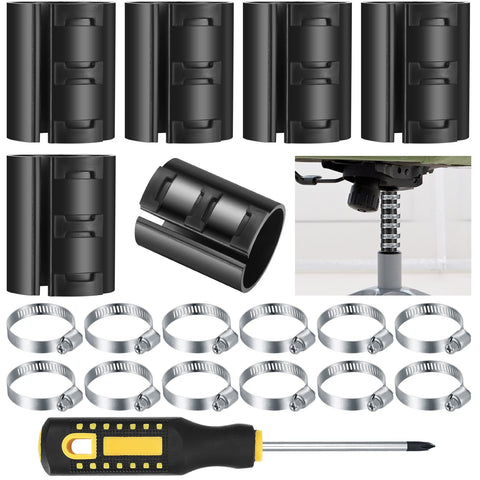 QOOSIKICC 19 Pcs Fixing a Sinking Office Chair Cylinder Alternatives Gas Lift Tools Kits, Office Chair Saver for Stop Sinking, with Hose Clamps