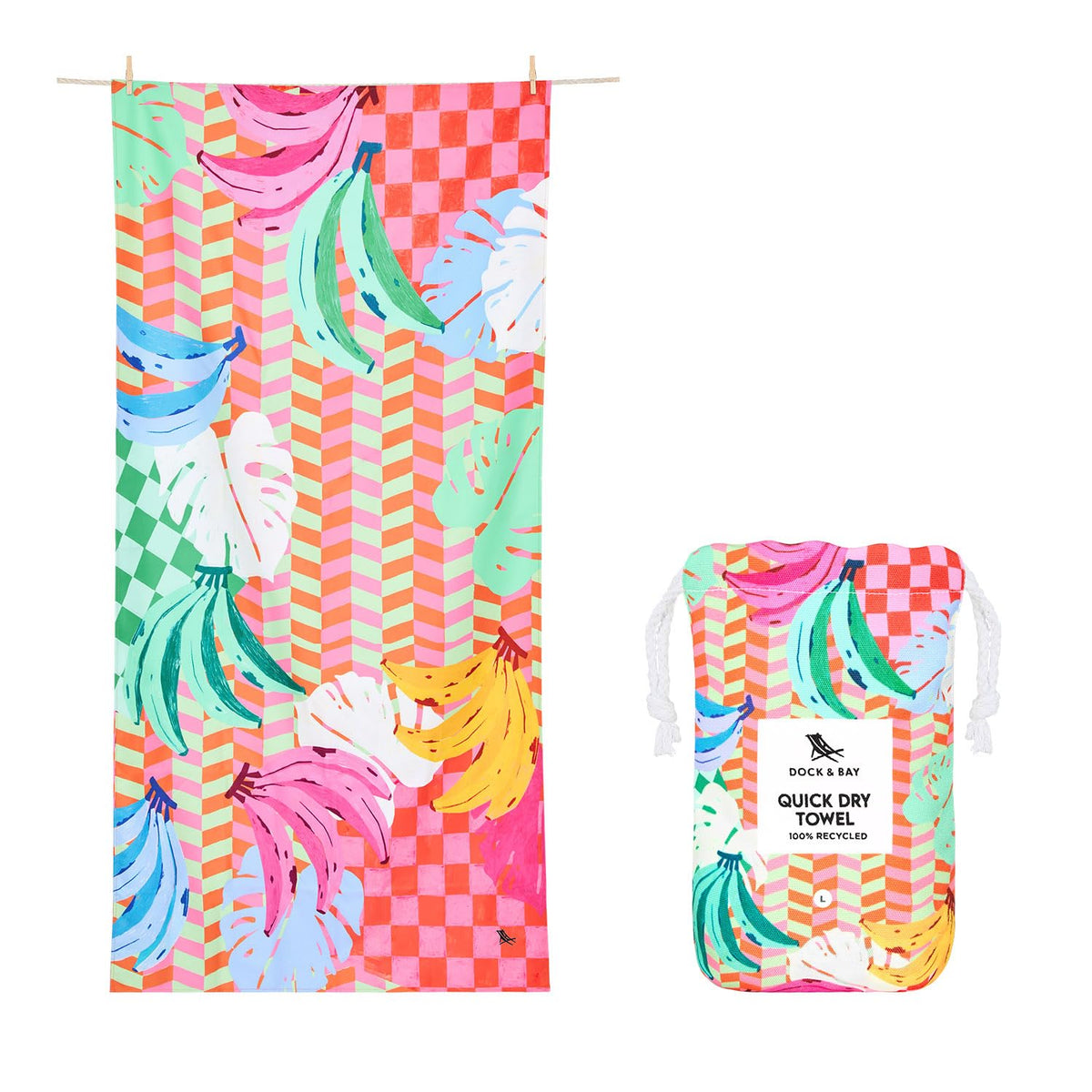 Dock & Bay Quick Dry Beach Towel - Banana Karma, Large