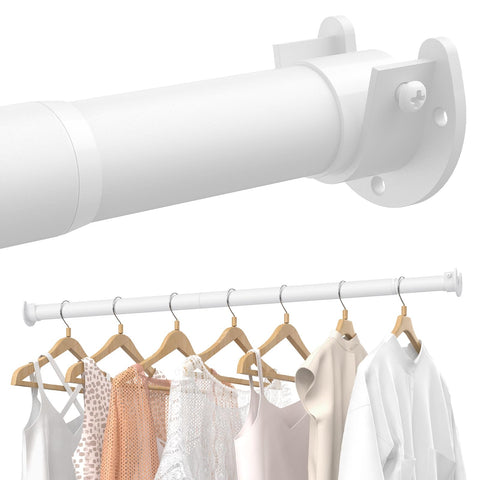 Wardrobe Rail, 43 to 173 CM Stepless Adjustable Metal Rails To Hanging Clothes, 3.3 CM Heavy Duty Wardrobe Rails and Fittings for Closet Wardrobes