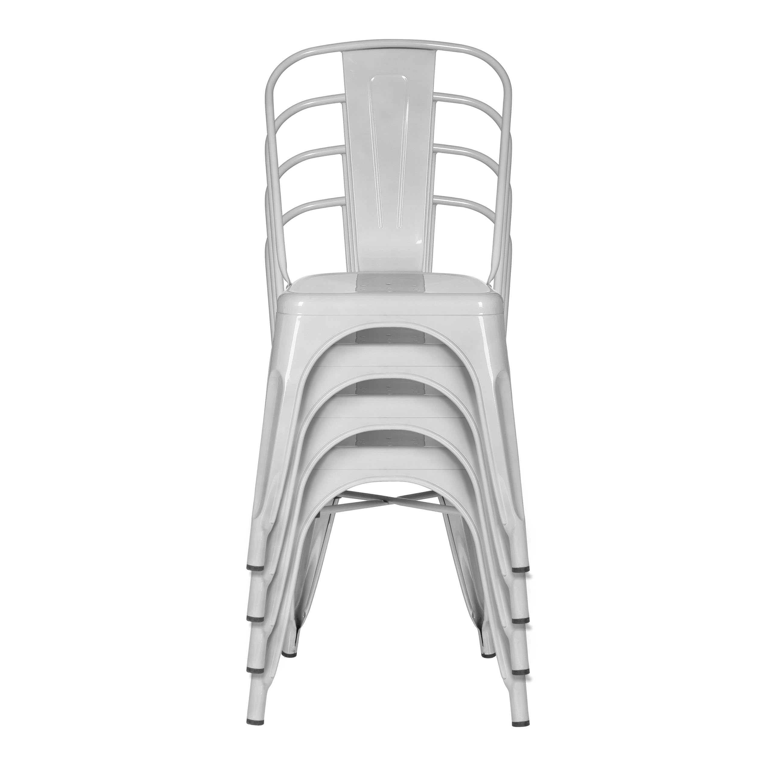 hjh OFFICE 645022 Chair VANTAGGIO COMFORT metallic white stackable sturdy