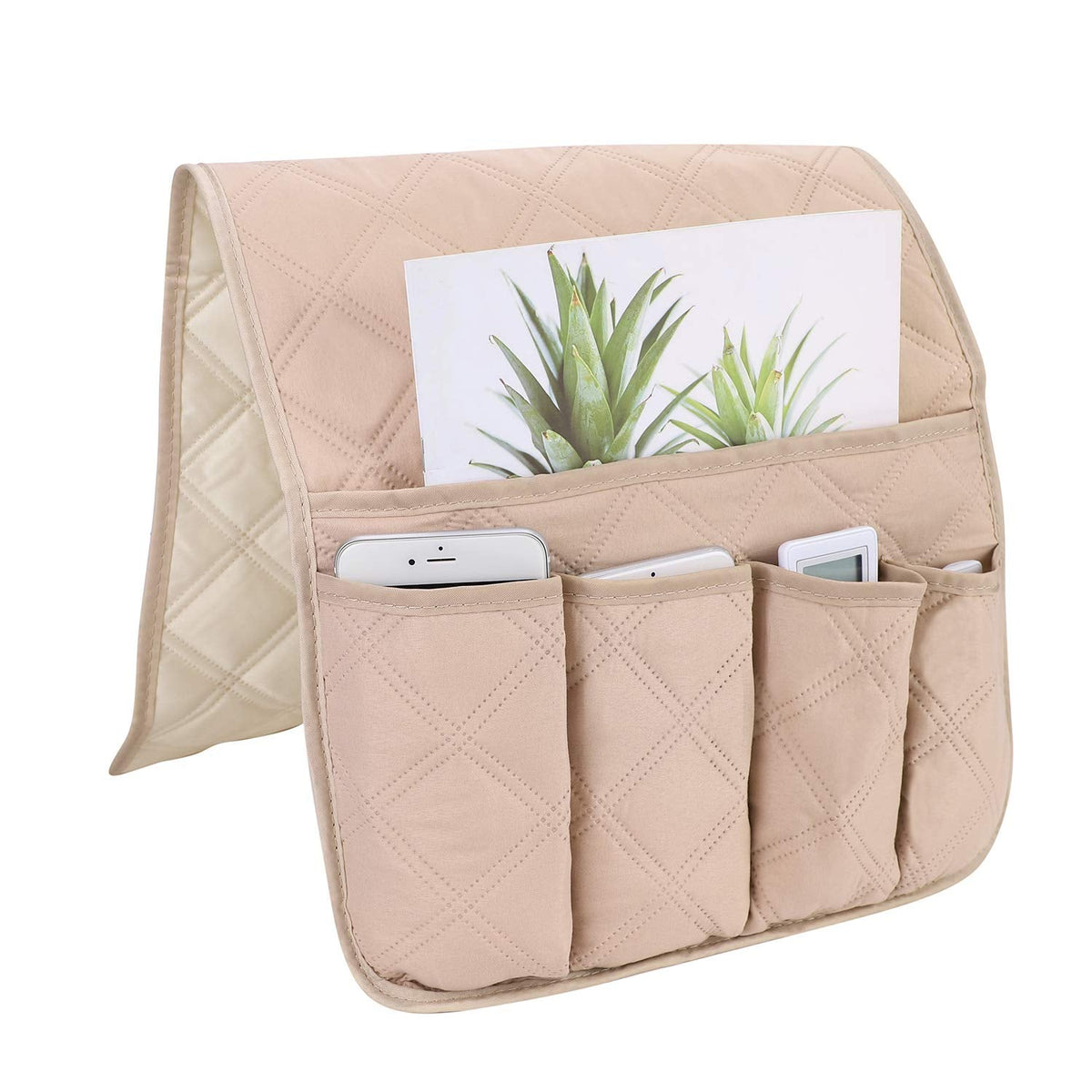 Sofa Chair Armrest Storage Organizer Non-Slip Couch Recliner Remote Control Holder Waterproof Sofa Arm Tidy Hanging Storage Bag with 5 Pockets Holder