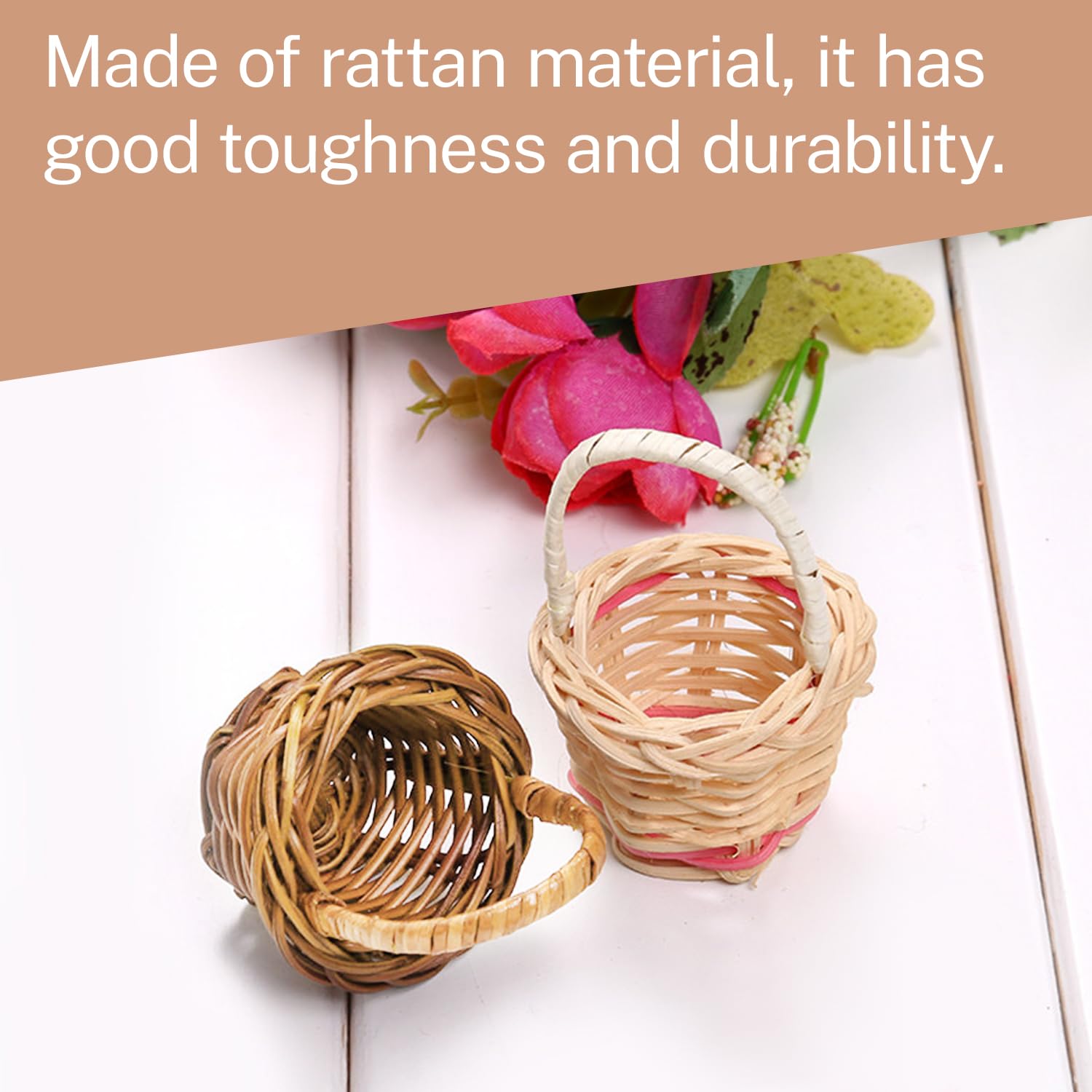 EOWVISN 10 Pieces Mini Cargo Basket, Creative Woven Basket, Home Decoration, Doll House Accessories, Photography Props.