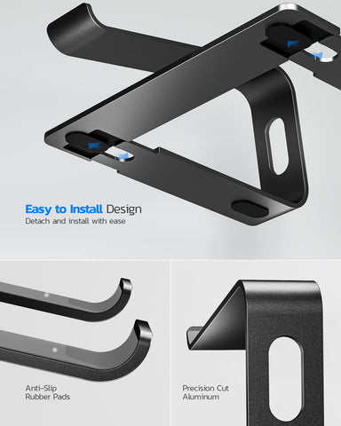 Nulaxy Ergonomic Laptop Stand for Desk, Aluminum Detachable Riser, Black