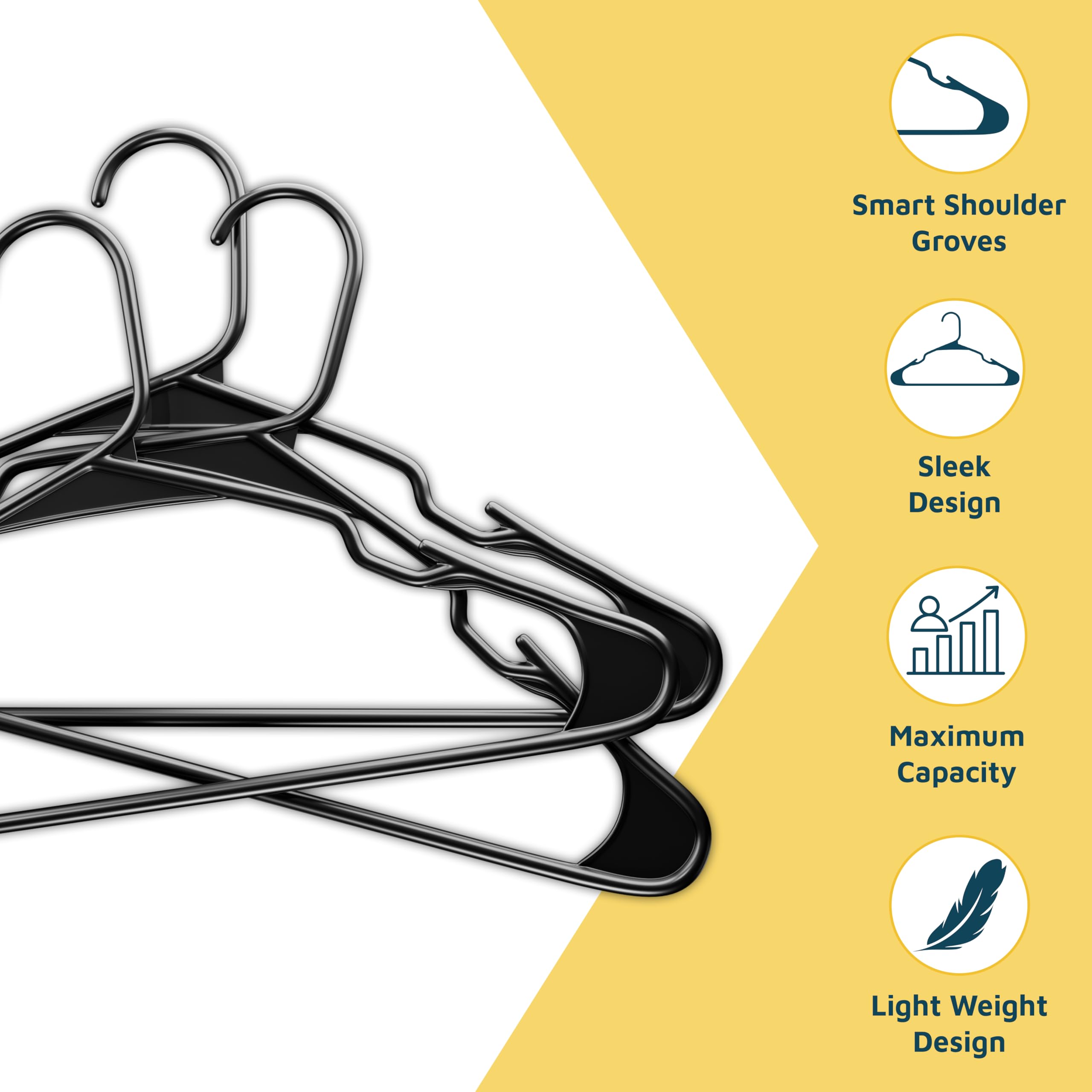 Lifemaster Plastic Clothes Hanger Set - 30 Pieces Versatile, Lightweight, Space-Saving, Non-Slip, Slim Designed, Dry and Wet Clothes Hanger Set