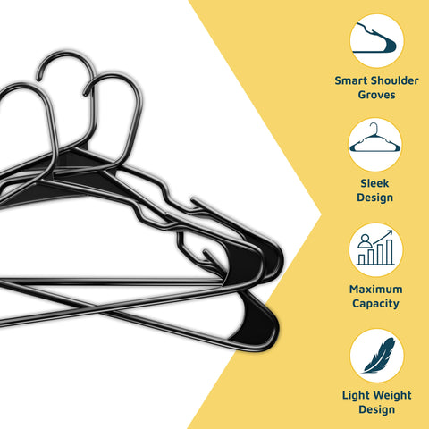 Lifemaster Plastic Clothes Hanger Set - 30 Pieces Versatile, Lightweight, Space-Saving, Non-Slip, Slim Designed, Dry and Wet Clothes Hanger Set