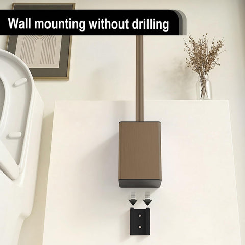 DAZI Toilet Brush Adhesive Wall Mounting without Drilling, Toilet Brush with Modern Design