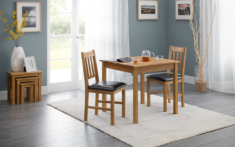 Julian Bowen Coxmoor Square Dining Table for 4, Solid Oak - H75 x W75cm