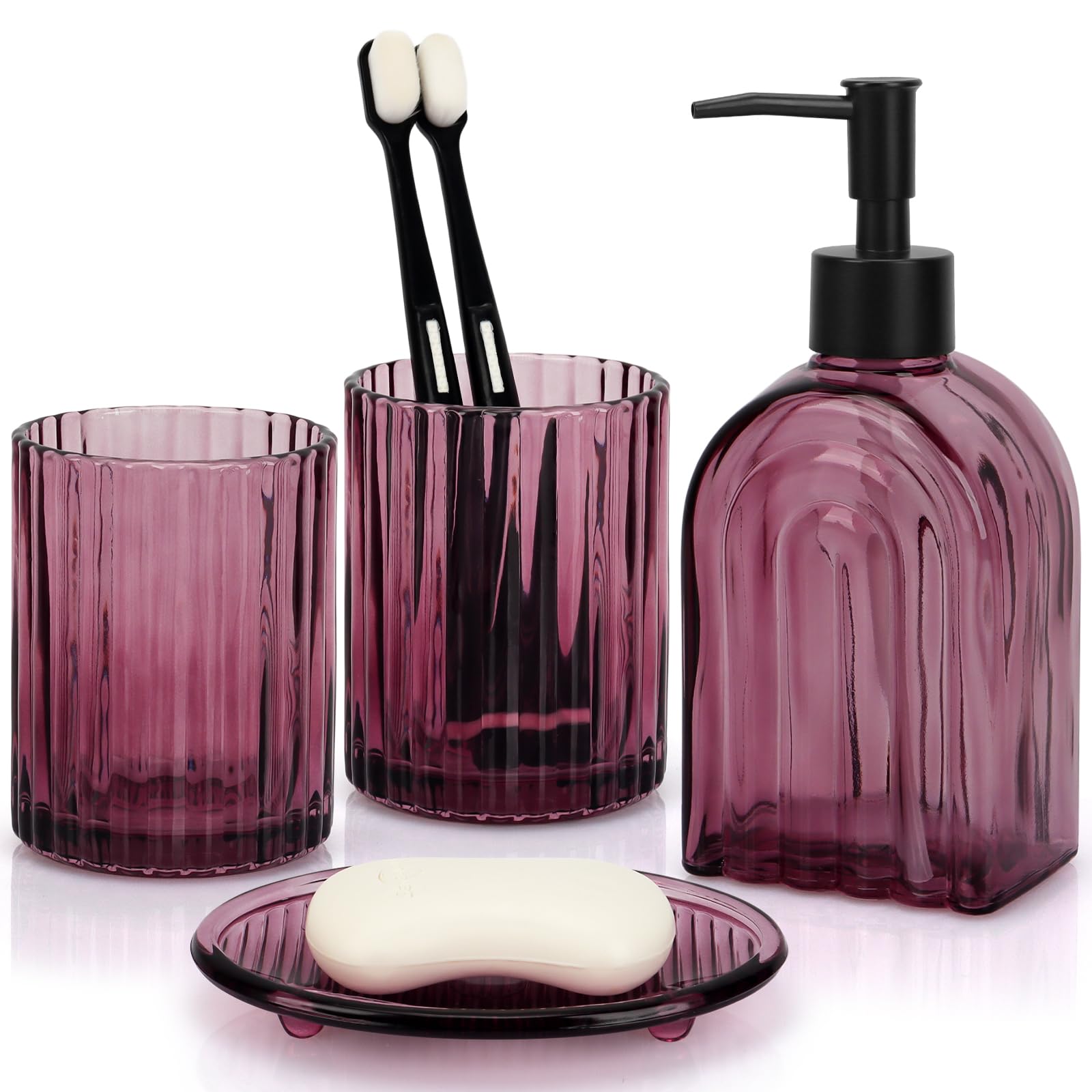 4Pcs Glass Bathroom Accessories Set