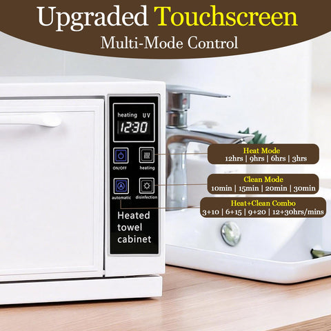 HomdMarket 5.5L Hot Towel Warmer Cabinet with UV Light Function - White