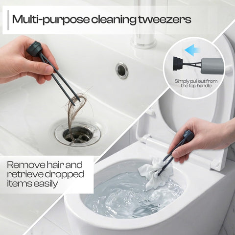 Silicone Toilet Brush and Holder Set, Loo Brush with Hidden Tweezers.