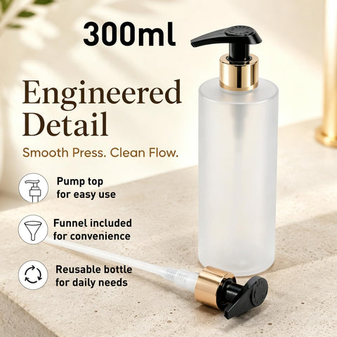 2 Pcs Hand and Dish Soap Dispenser Set, 300 ML Plastic Washing Up Liquid Dispenser Bottles