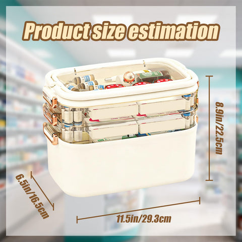 ORARTMM storage boxes with lids, storage boxes, medicine storage box, medicine box Multi Compartment Medicine Organizer
