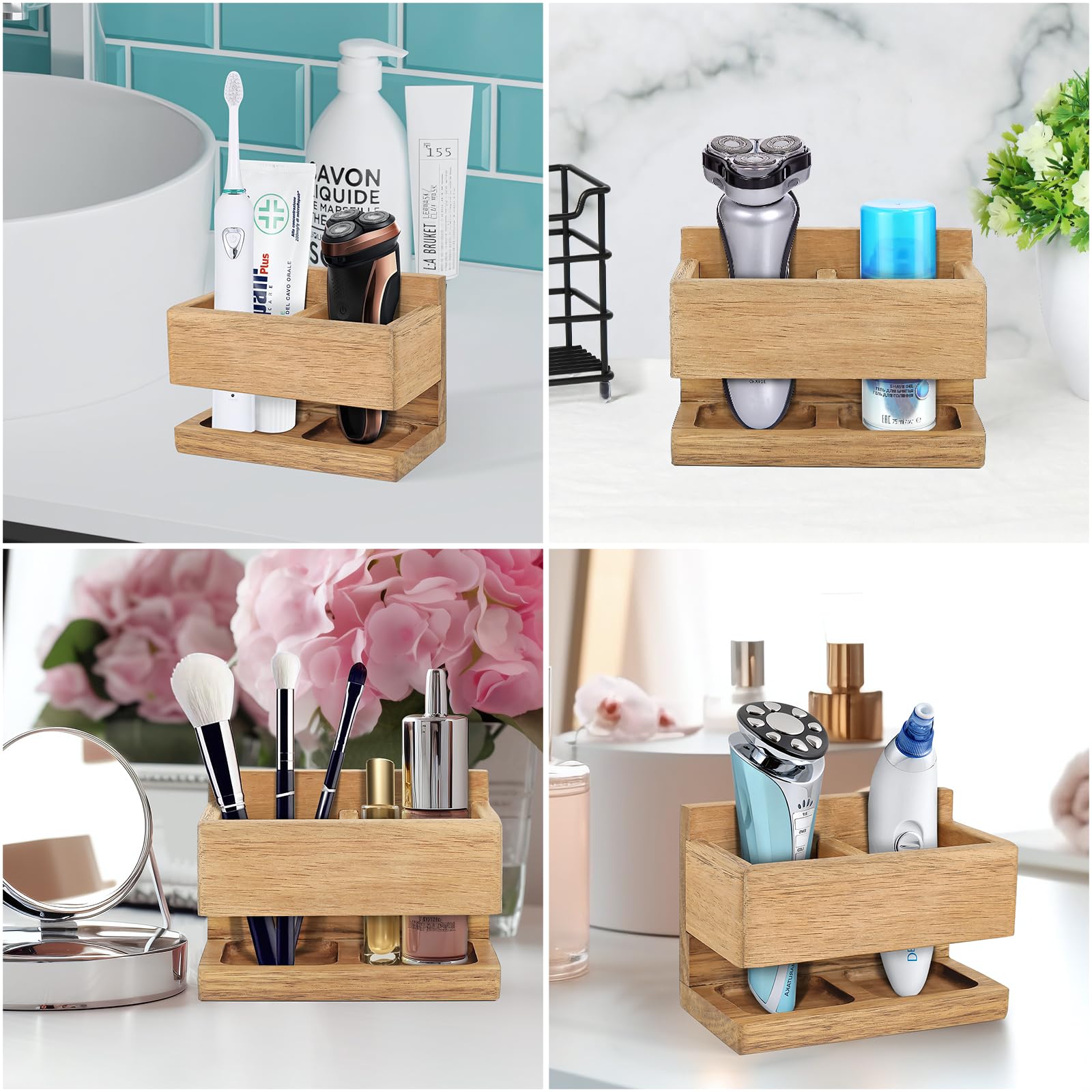 Wall Mounted Toothbrush Shaver Holder Razor Stand for Shower Toothpaste Electric Tooth Brush Holder Face Skin Machine Organizer Wall Mounted or