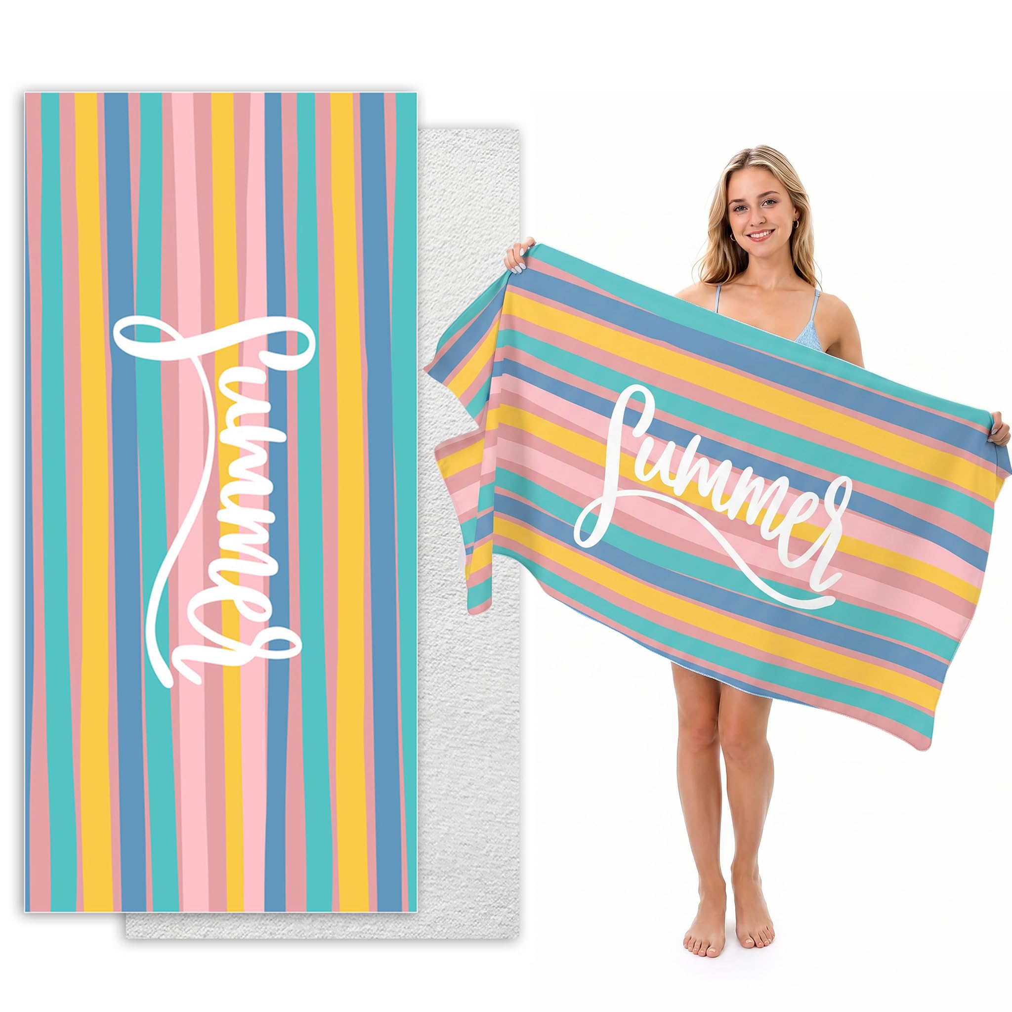 Microfibre Beach Towel Extra Large 160x80cm – Oversized Sand Free Quick Dry Beach Towels for Adults
