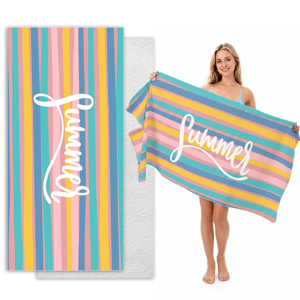 Microfibre Beach Towel Extra Large 160x80cm – Oversized Sand Free Quick Dry Beach Towels for Adults
