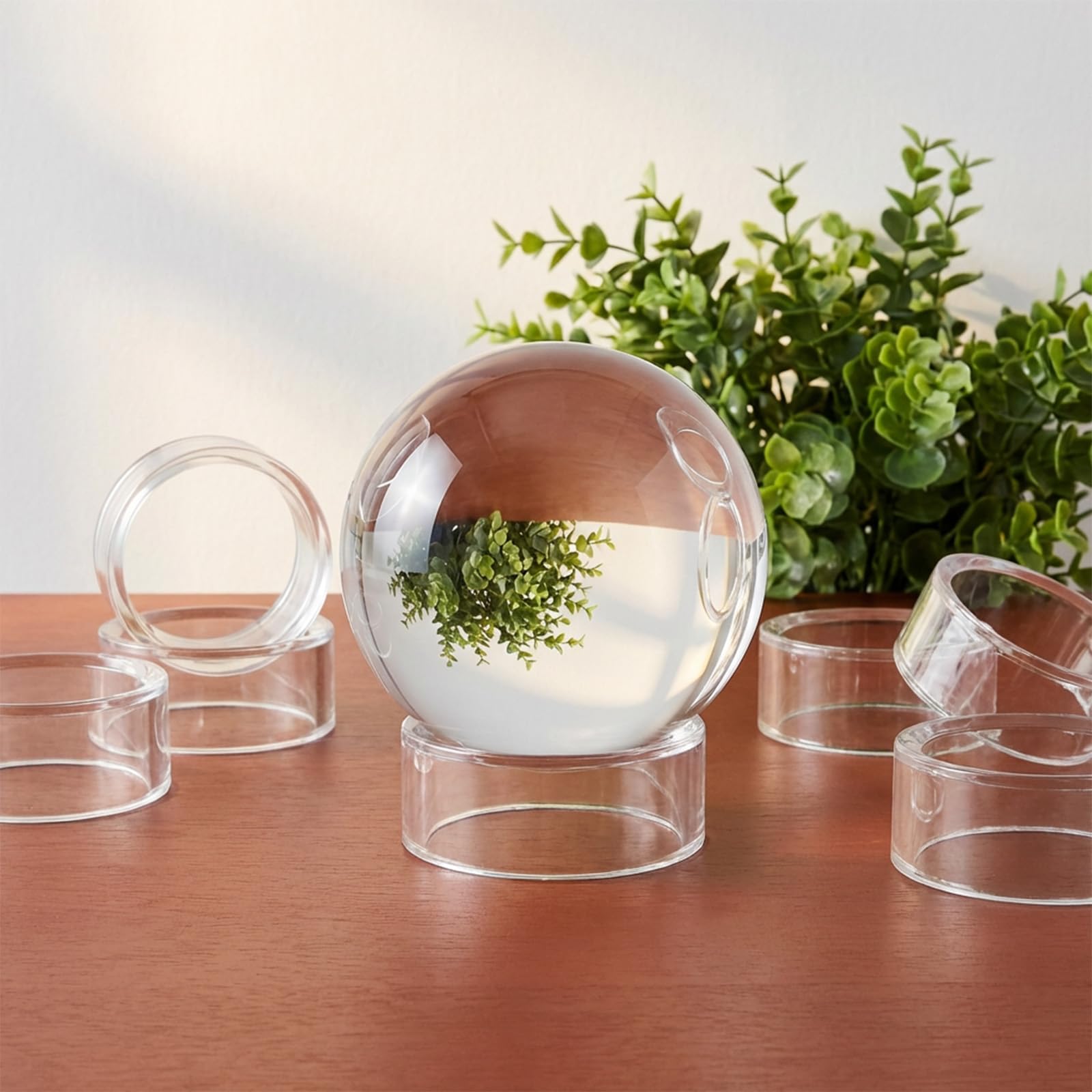 Sorcristy Clear Acrylic Sphere Holder Set, 12 Pieces Sphere Display Stand, Small Plastic Display Stands, 3 Sizes for Displaying Spheres, Eggs