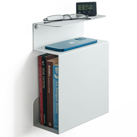 etterr | Bedside Cabinet | 100% Steel | Made in Europe | White Bed Side Table | Floating, Narrow