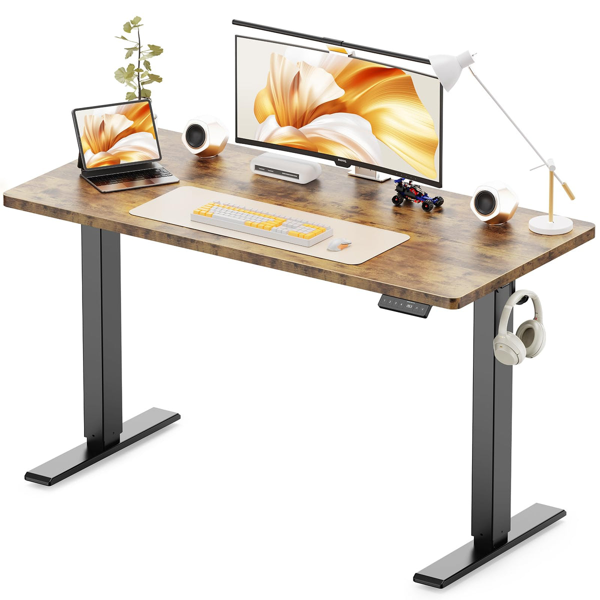 WALKINGDESK Electric Standing Desk, 120 x 60 cm, Rustic Brown