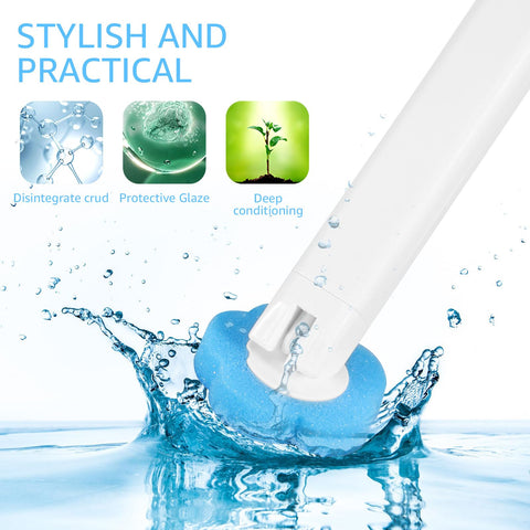 Toilet Wand Kit 30PCS Toilet Brush Replacement Head with Handle Wall-Mounted Holder Cleaner Set 360 Degree Toilets Cleaning System Toilets Bowl Brush