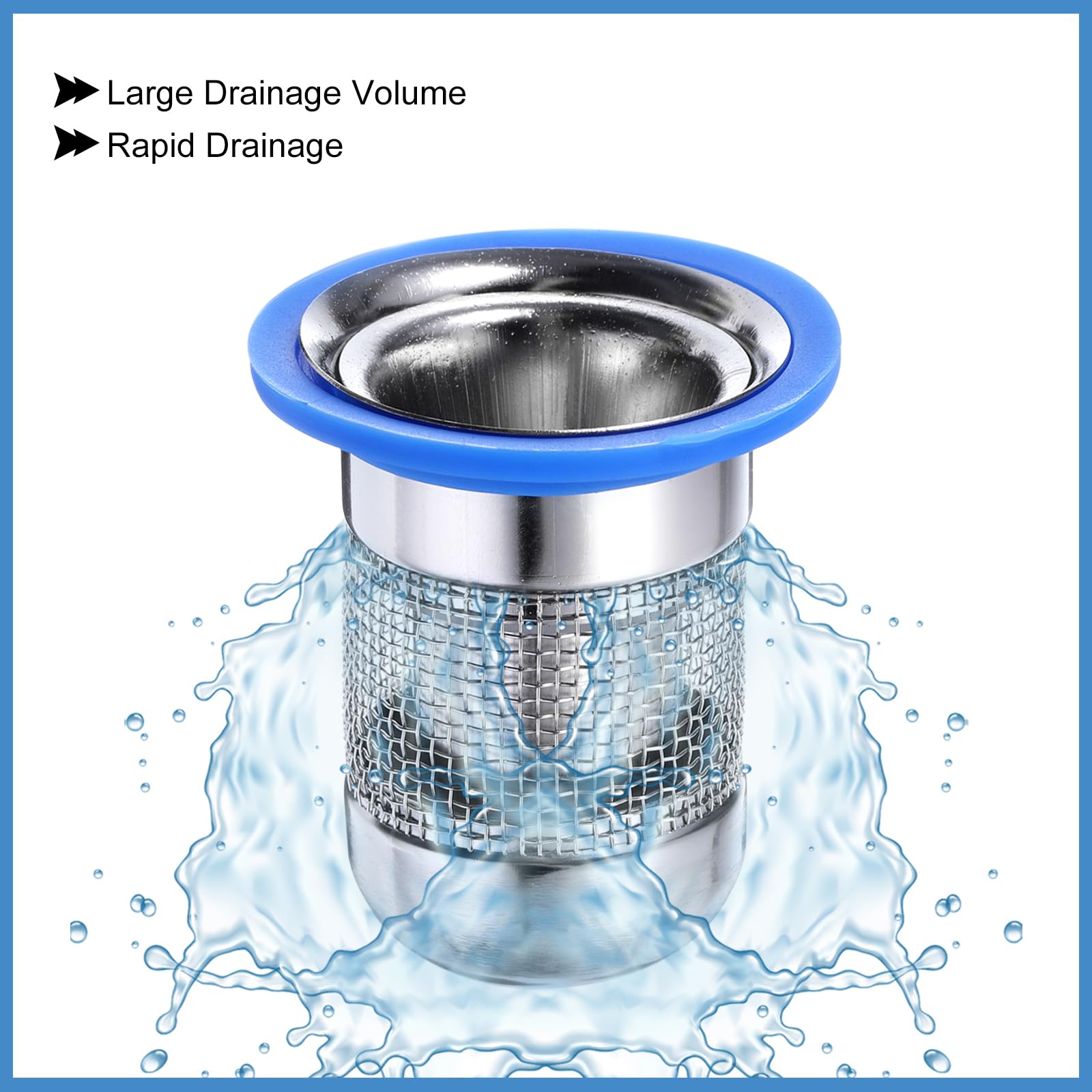 sourcing map Shower Floor Drain Odor Preventer, 62 x 42mm/2.4" x 1.6" One Way Drain Valve Sewer Core Stainless Steel Floor Drain Anti-Odor Plugs for