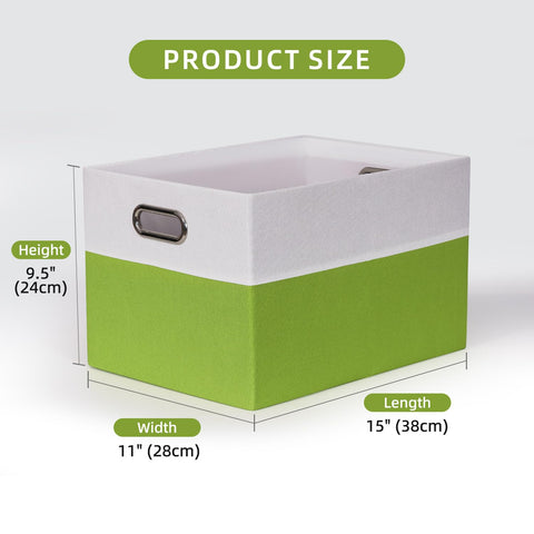 BinWhiz 3 Pack Clothing Storage Bins, Rectangle Large Storage Baskets with Metal Handle, Collapsible Storage Organiser Bins