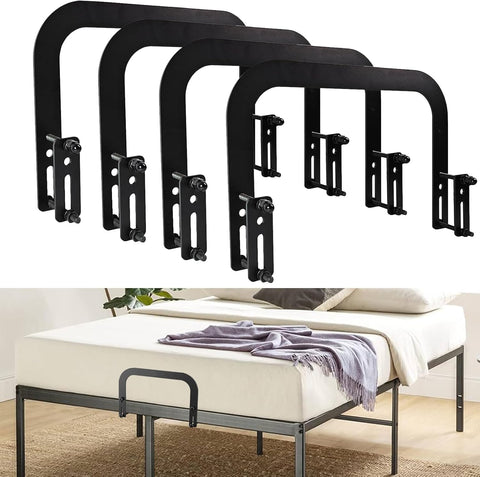 ANTEISI 4 Pcs Mattress Holder for Metal Bed Frame, Non Slip Mattress Gripper,Mattress Slide Stopper.Black