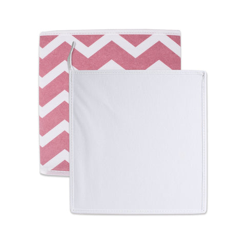 DII Fold-able Fabric Storage Container, 11 x 11 x 11-Inch, Set of 2, Rose Chevron, Small (2)