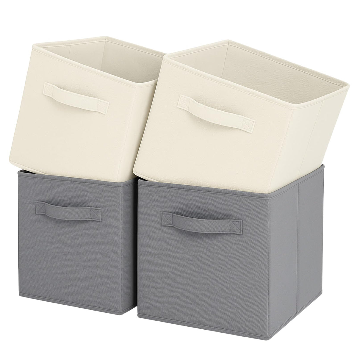 Pinkgarden Storage Box, Collapsible Fabric Storage Cube with Handles for Home, Kids Room, Closet and Toy Organization,Pack of 4, 33 x 33 x 33 cm