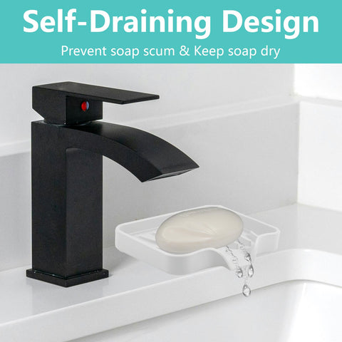 YoHyien 2 Pcs Silicone Soap Dish with Drainage, Anti-Slip Soap Holder, Self Draining Soap Tray for Shower, Bathroom & Kitchen