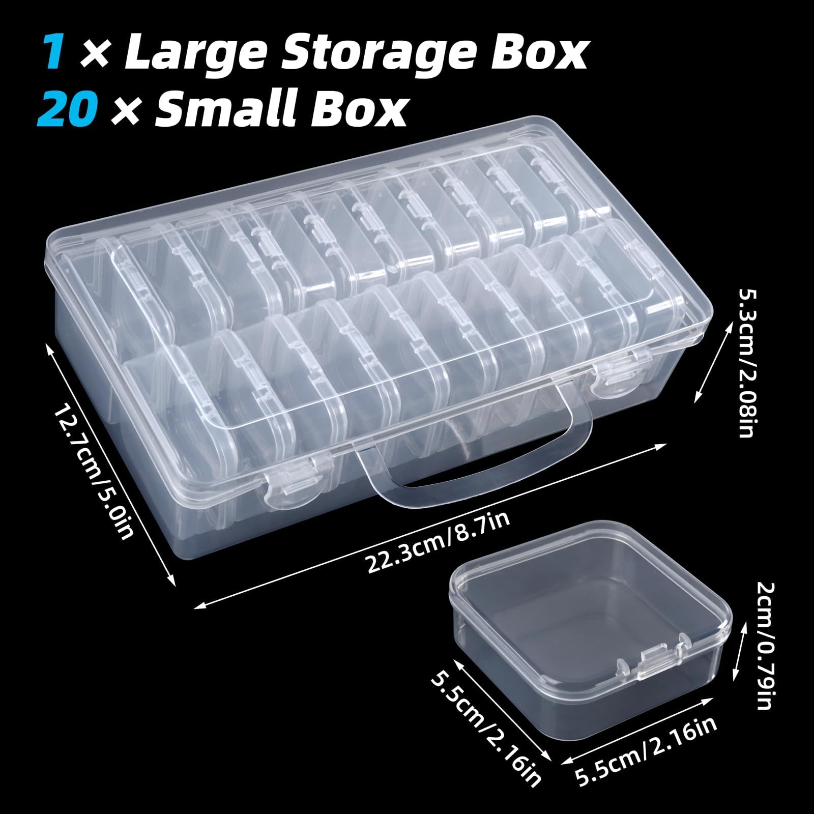 Bead Storage Box, Small Storage Box with Lid, Transparent Bead Organiser