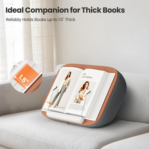 Tounee Book Holder Stand - Ultra Soft Lap Beanbag Pillow for Books, Tablets, iPads & Kindle - Hands-Free Reading & Viewing in Bed/Couch