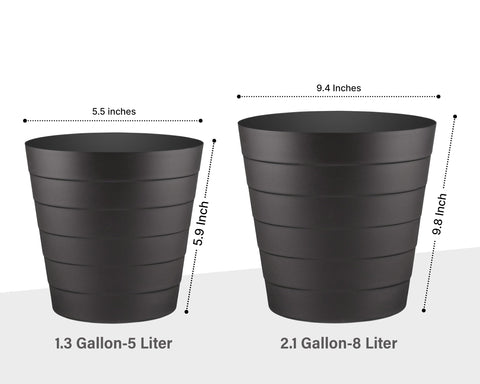 Zuvo Waste Paper Bin 8L, Wave Design Bin for Bedroom and Office, Black