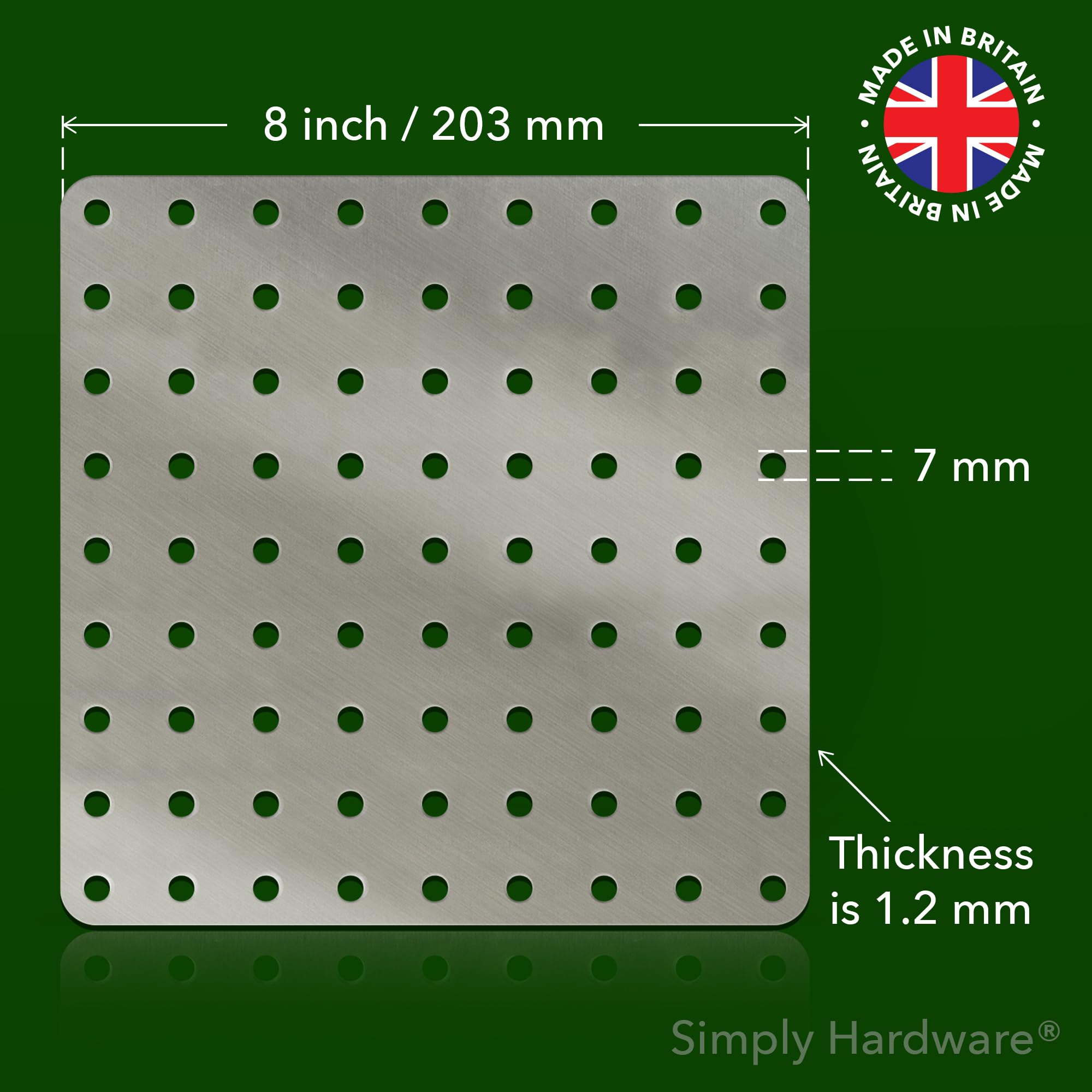 Simply Hardware® Square Drain Guard/Swirl Cover - 4 Inch up to 9 Inch Stainless Steel - Keep Drains Clear from Leaves & Debris - 8" x 8"