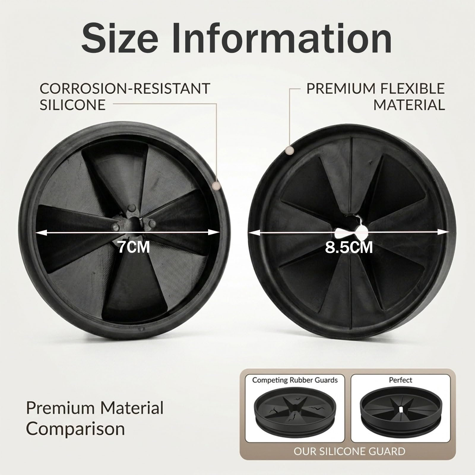 Autotide Silicone Garbage Disposal Splash Guard for Insinkerator, 3.34" Sink Baffle Replacement, Anti-Splash Drain Cover, Quiet Collar Plug