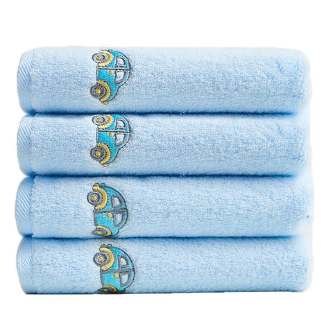 Nanxson Washcloth Towels Set 4 Pack Cotton Fingertip Towel Hand Bath Towel Baby Wash Face Cloths MJ0004 (4 pieces set (30 x 30 cm), blue)