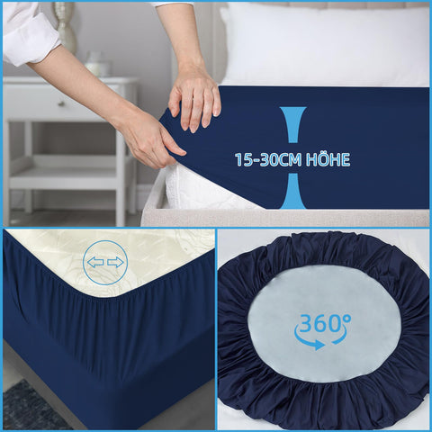 mafudoxi Waterproof Mattress Protector, 160 x 200 cm, Incontinence Fitted Sheet, Breathable Mattress Protector, Bed Sheet, Moisture Protection