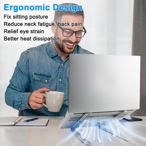 Laptop Stand for Desk Adjustable, Folding Tablet Stand Aluminum Portable Laptop Riser for Desk, Foldable Computer Stand Laptop Holder for Notebook PC