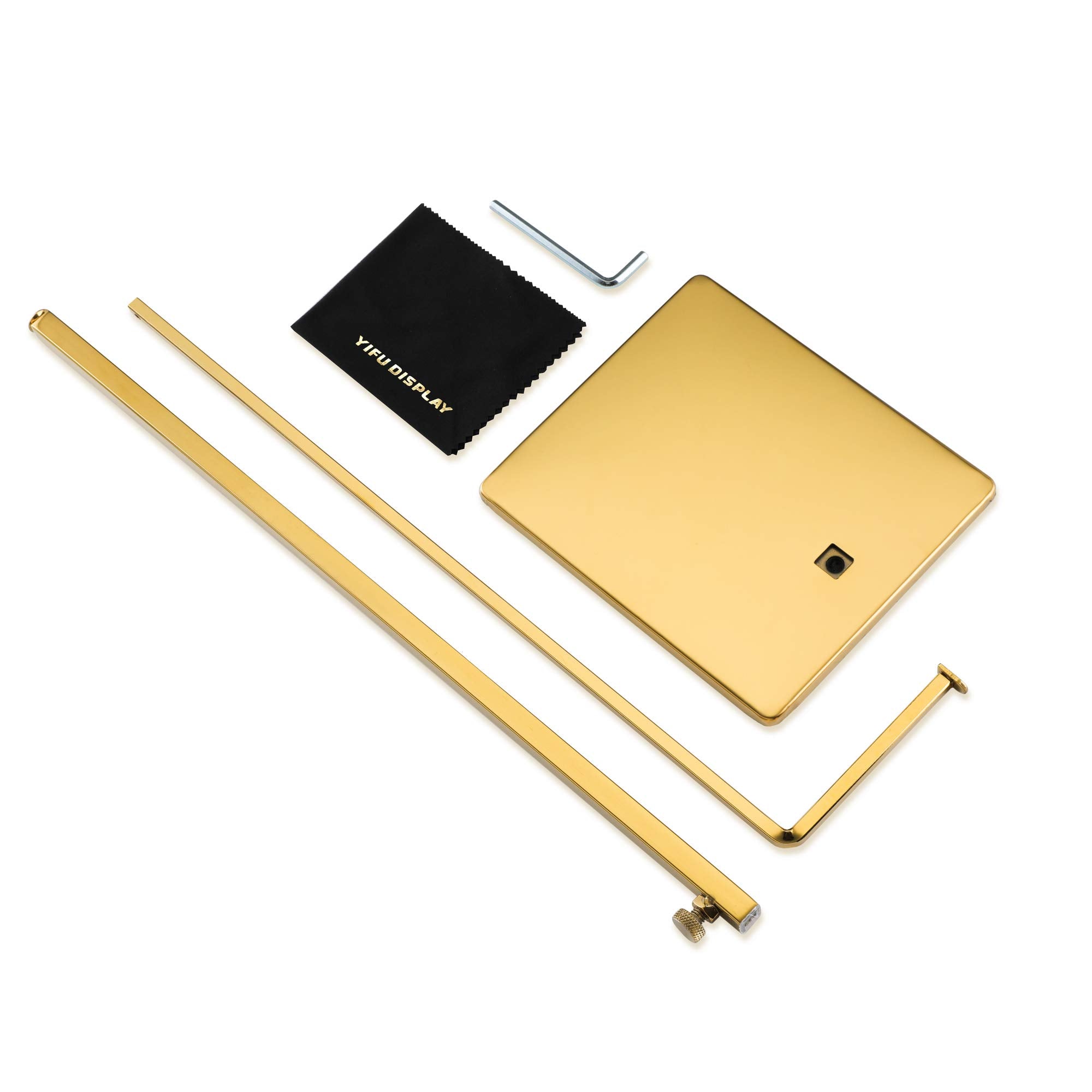 YIFU DISPLAY Purse Display Stand - 2 Pack Polished Gold Counter Adjustable Height Handbag Display Stand- Single Hanging Hook Bag Display