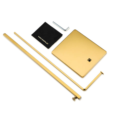 YIFU DISPLAY Purse Display Stand - 2 Pack Polished Gold Counter Adjustable Height Handbag Display Stand- Single Hanging Hook Bag Display