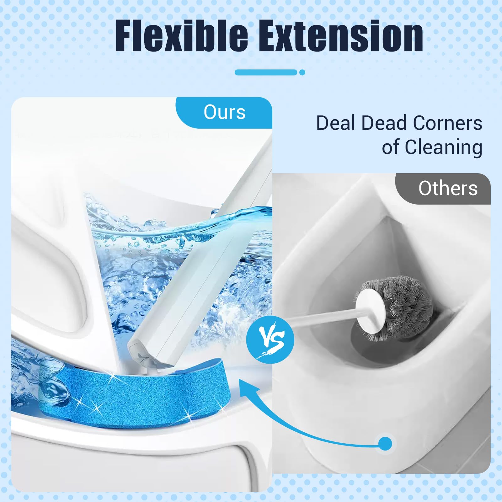 zxevg Disposable Toilet Brush & Holder Set with 48 Refills (1)