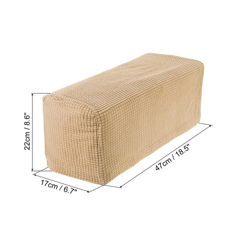 sourcing map 2pcs Stretch Armrest Covers for Chairs/Sofas, Couch Arm Covers with Twist Pin, Furniture Protector Slipcovers Khaki