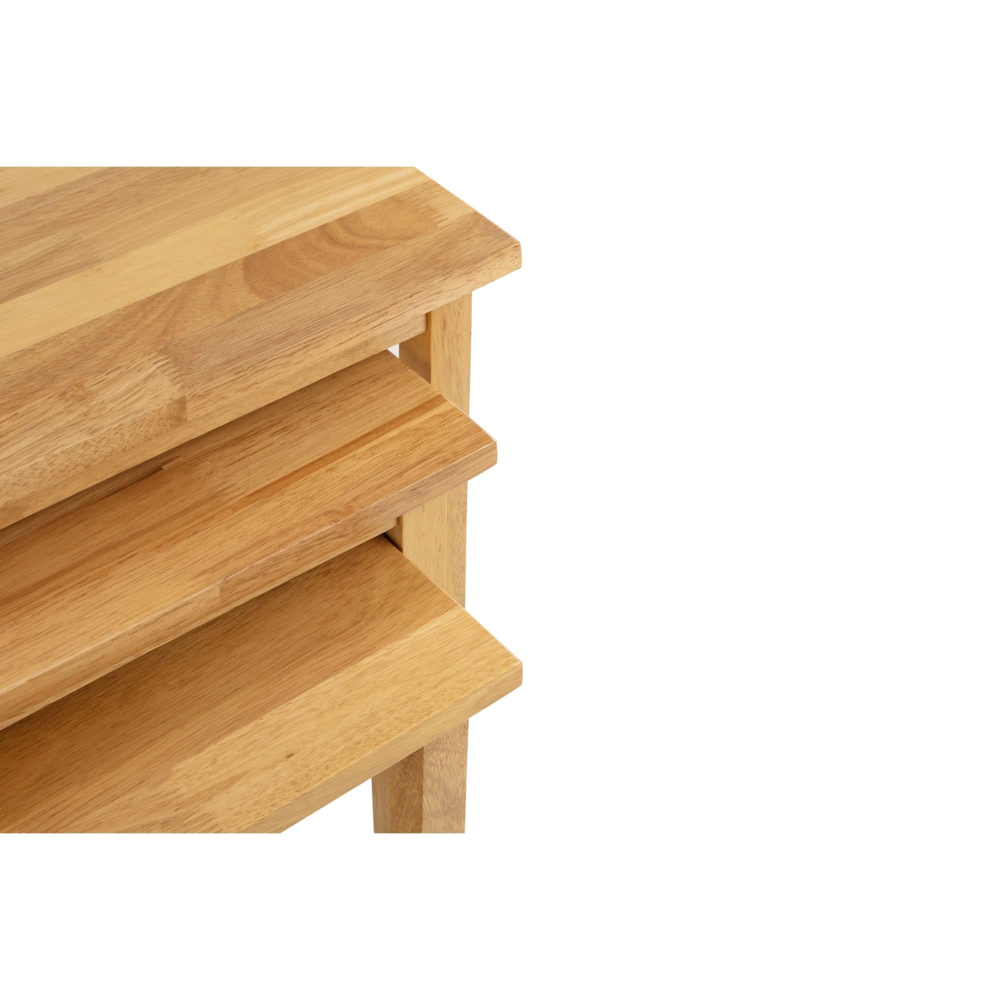 Julian Bowen Cleo Nest of Tables, Set of 3, Oak Effect - H46 x W48 x D33cm