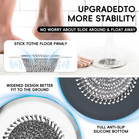 WOKDADA Shower Drain Cover, 4.4" Anti-Clog Hair Catcher for Shower Drain