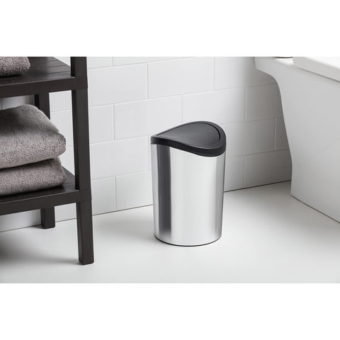 TATAY Bathroom Swing-Top Bin, 6 L, Compact Modern Design, 19 x 19 x 28 cm