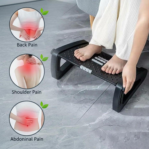 Ergonomic FootRest with Massage Rollers – Adjustable Under Desk Foot Support for Office & Home, Improves Posture & Circulation, Reduces Back