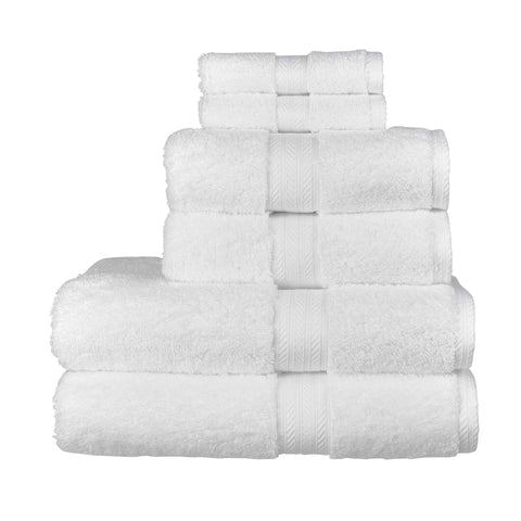 Christy Renaissance 6 Piece Towel Set | White | 100% Egyptian Cotton Pile | Luxuriously Soft and Super Absorbent | 675 GSM